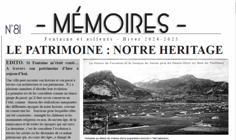 Bulletin n°81 Patrimoine de Fontaine