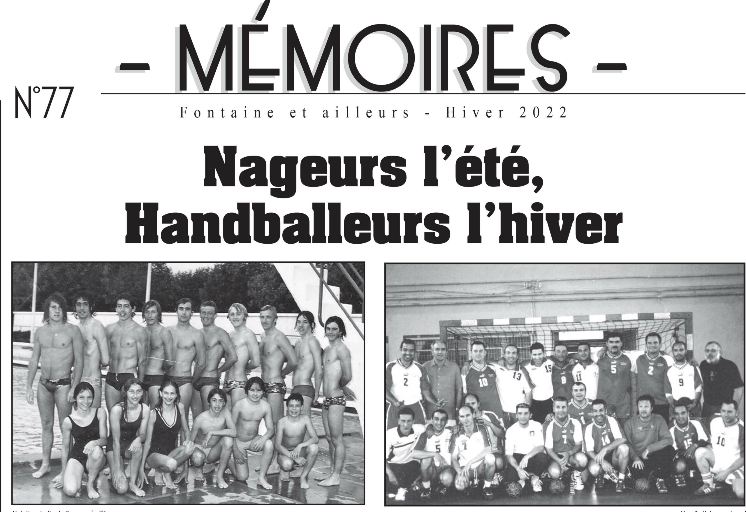 Bulletin n°77 Nageurs l'été Handballeurs l'hivers