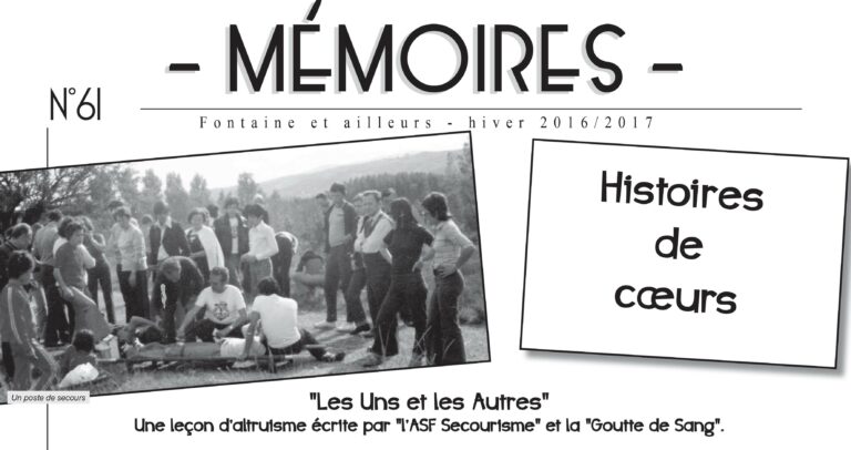 Bulletin n°61 Donneurs de sang et secouristes