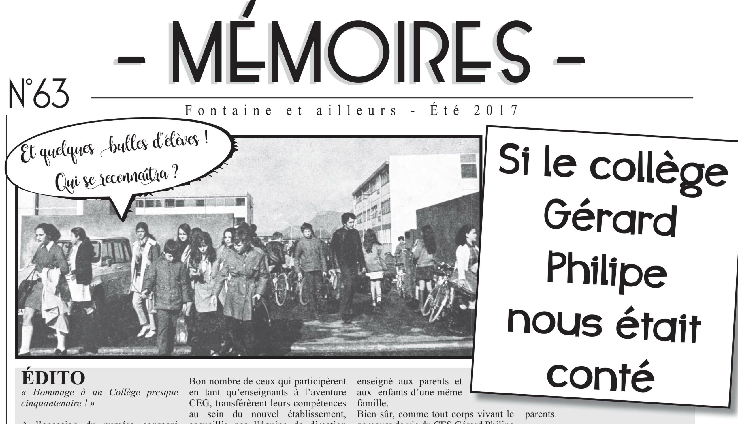 Bulletin n°63 Collège Gérard Philipe