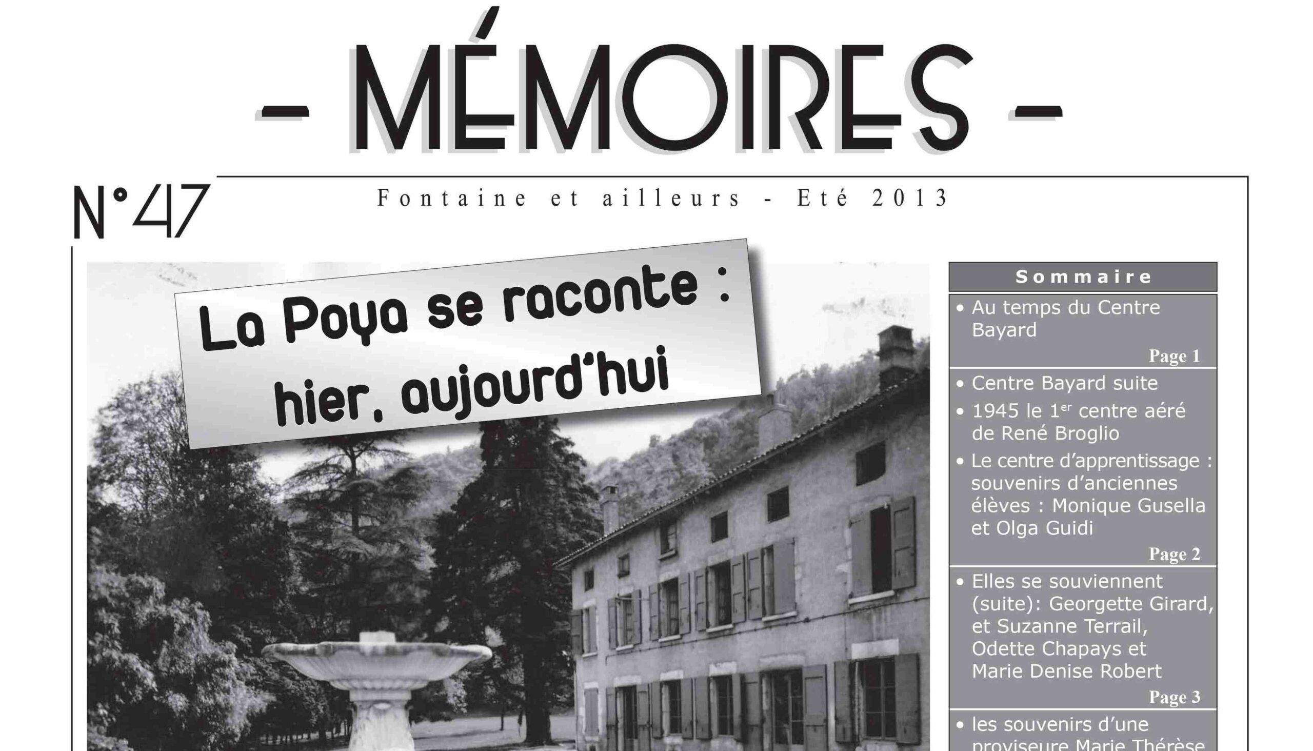 Bulletin n°47 La Poya