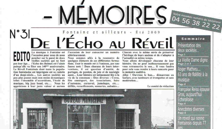 Bulletin n°31 Le réveil fontainois, l'écho des balmes