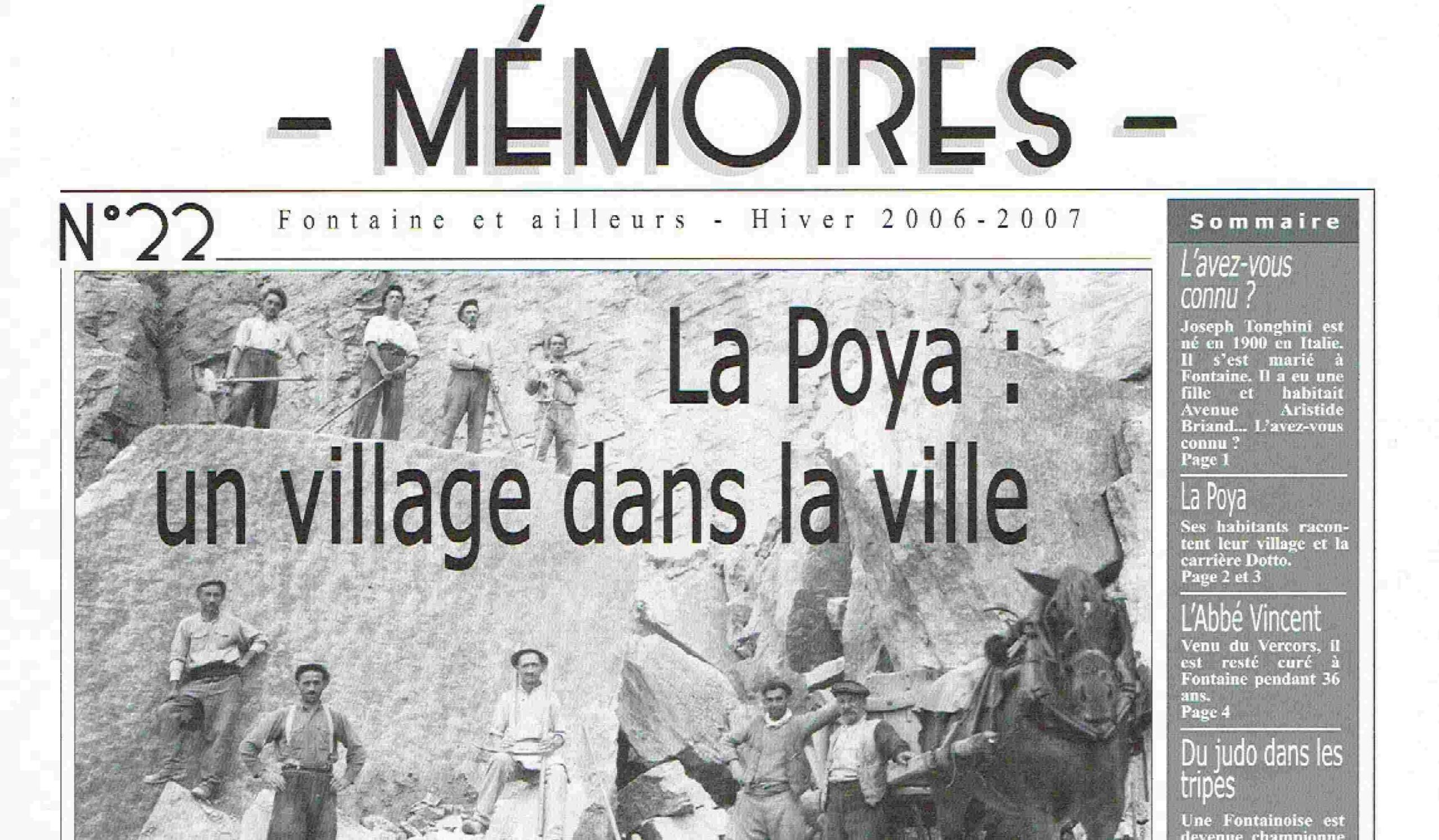 Bulletin n°22 Village de La Poya