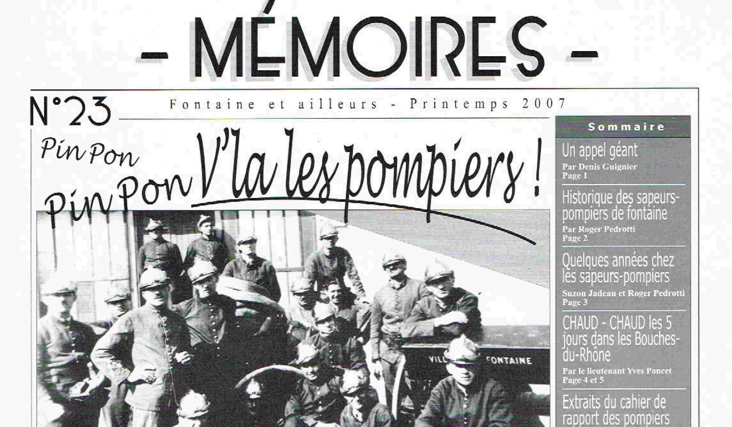 Bulletin n°23 Les pompiers