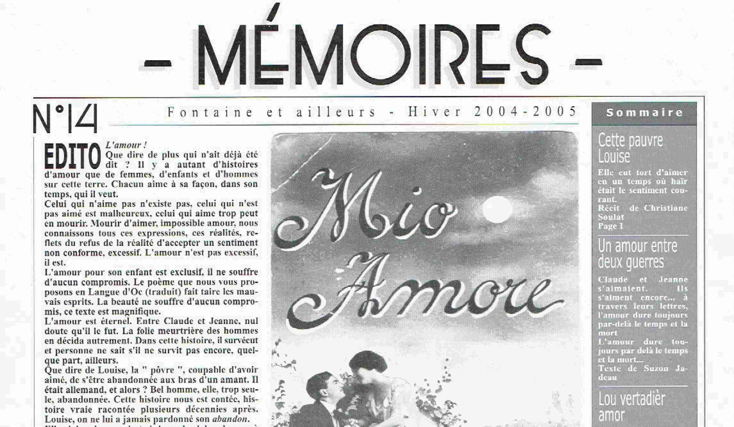 Bulletin n°14 : Mio Amore