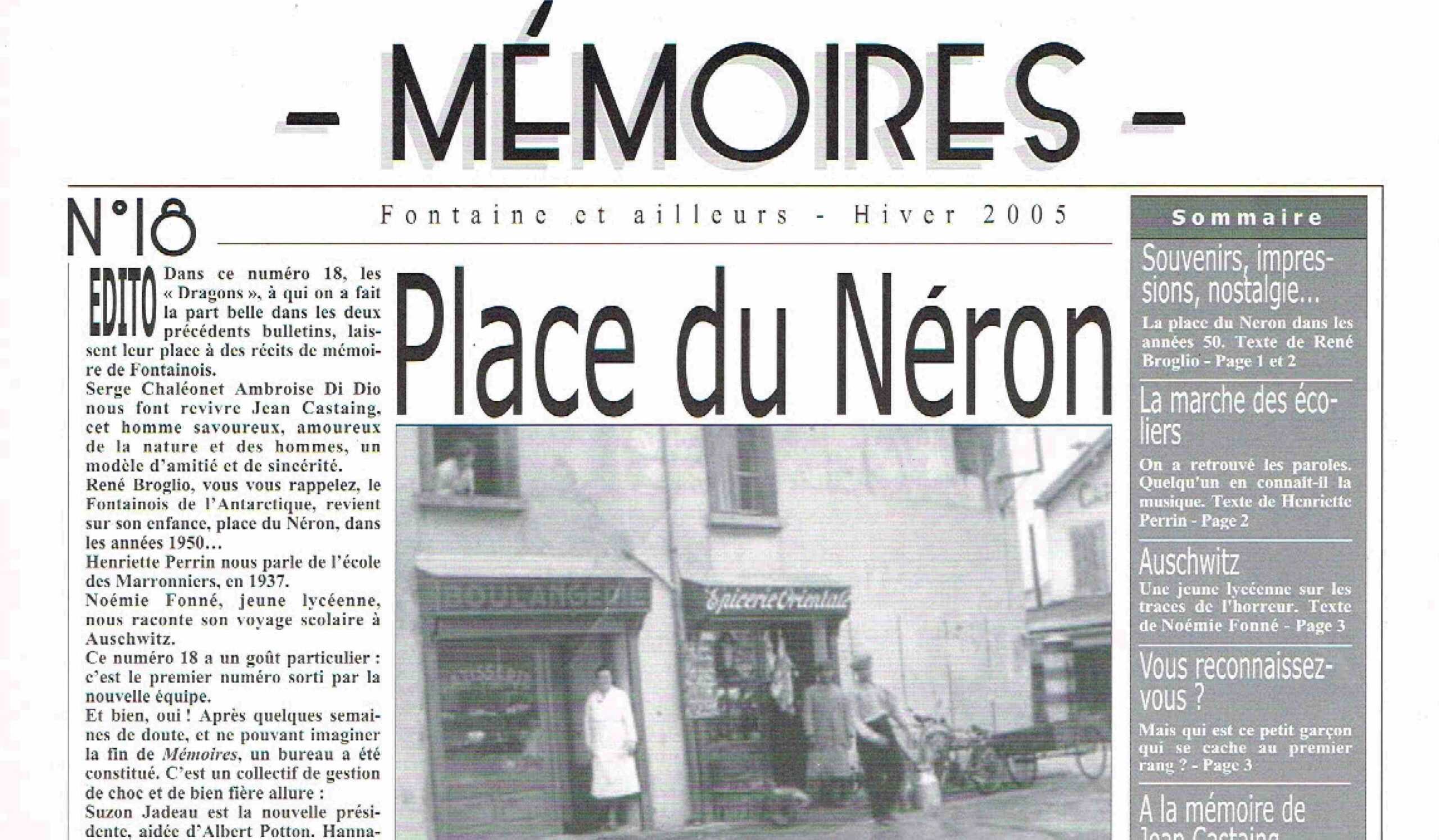Bulletin n°18 : Place du Néron