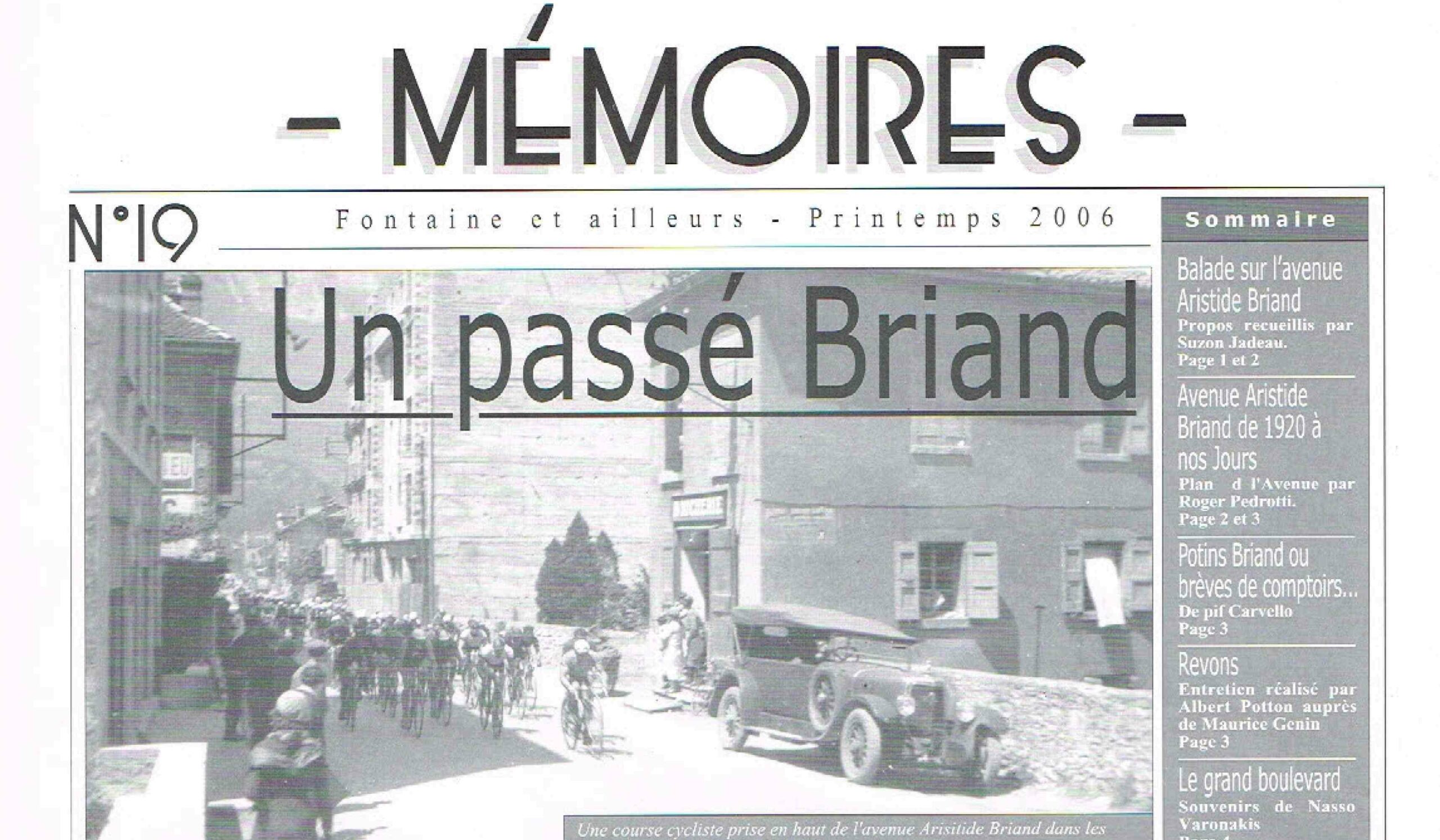 Bulletin n°19 : Avenue Aristide Briand