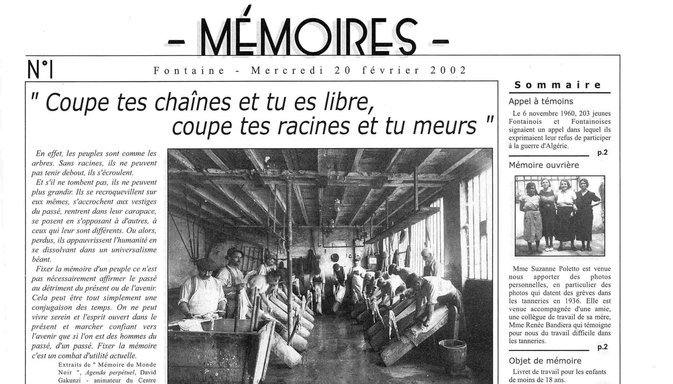 Bulletin n°01 : Coupe tes chaînes et tu es libre, coupe tes racines et tu meurs