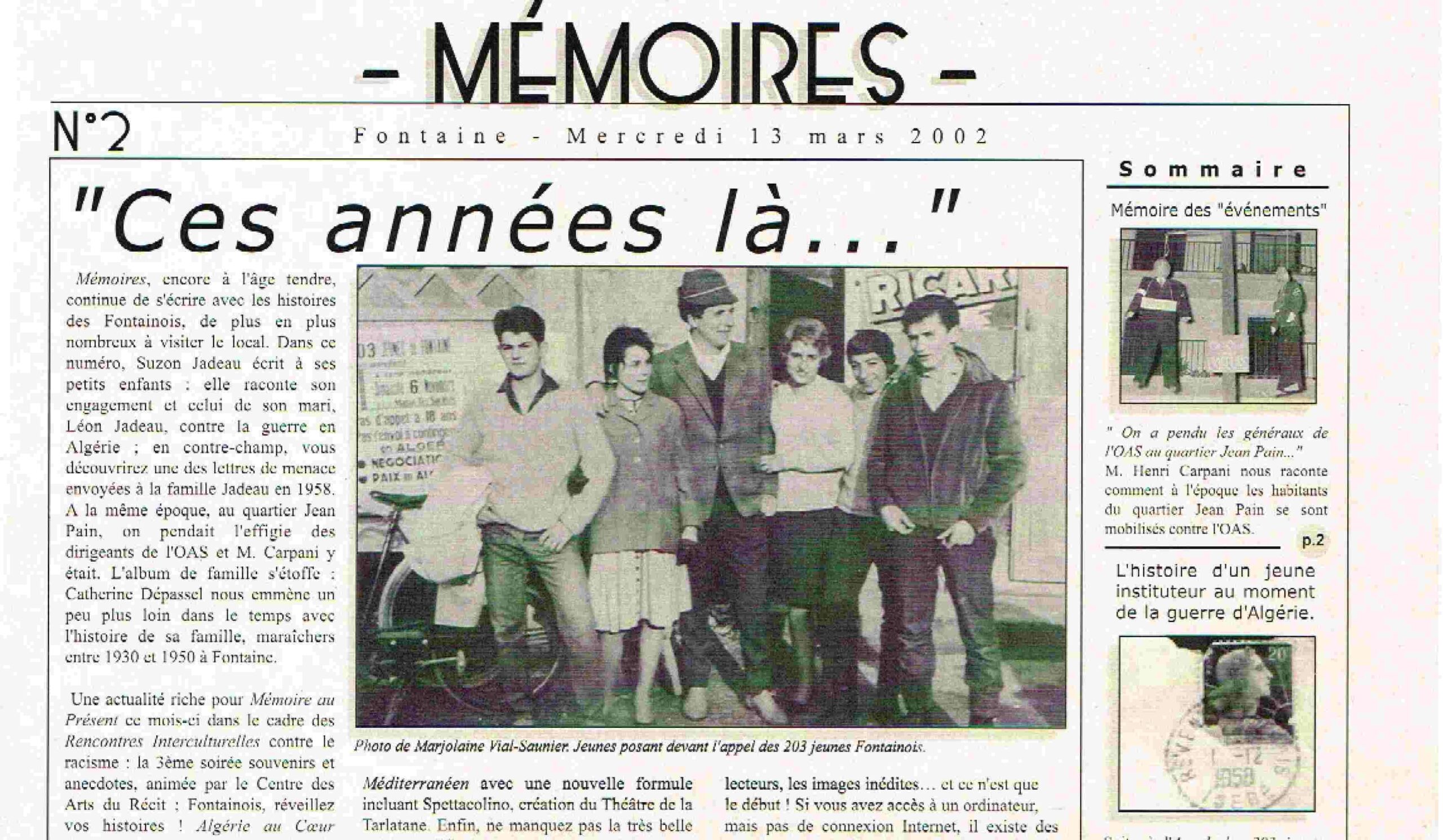 Bulletin n°02 : Ces années là