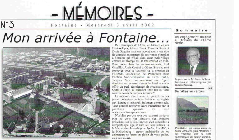 Bulletin n°3 : Mon arrivée à Fontaine
