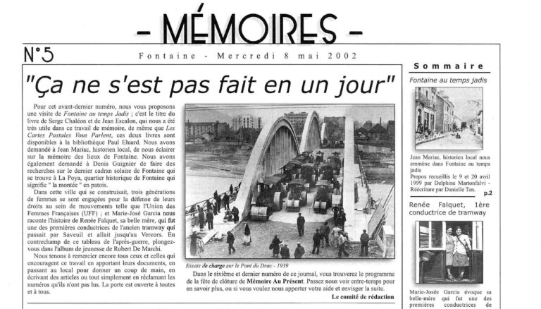 Bulletin n°05 : ça ne s'est pas fait en un jour