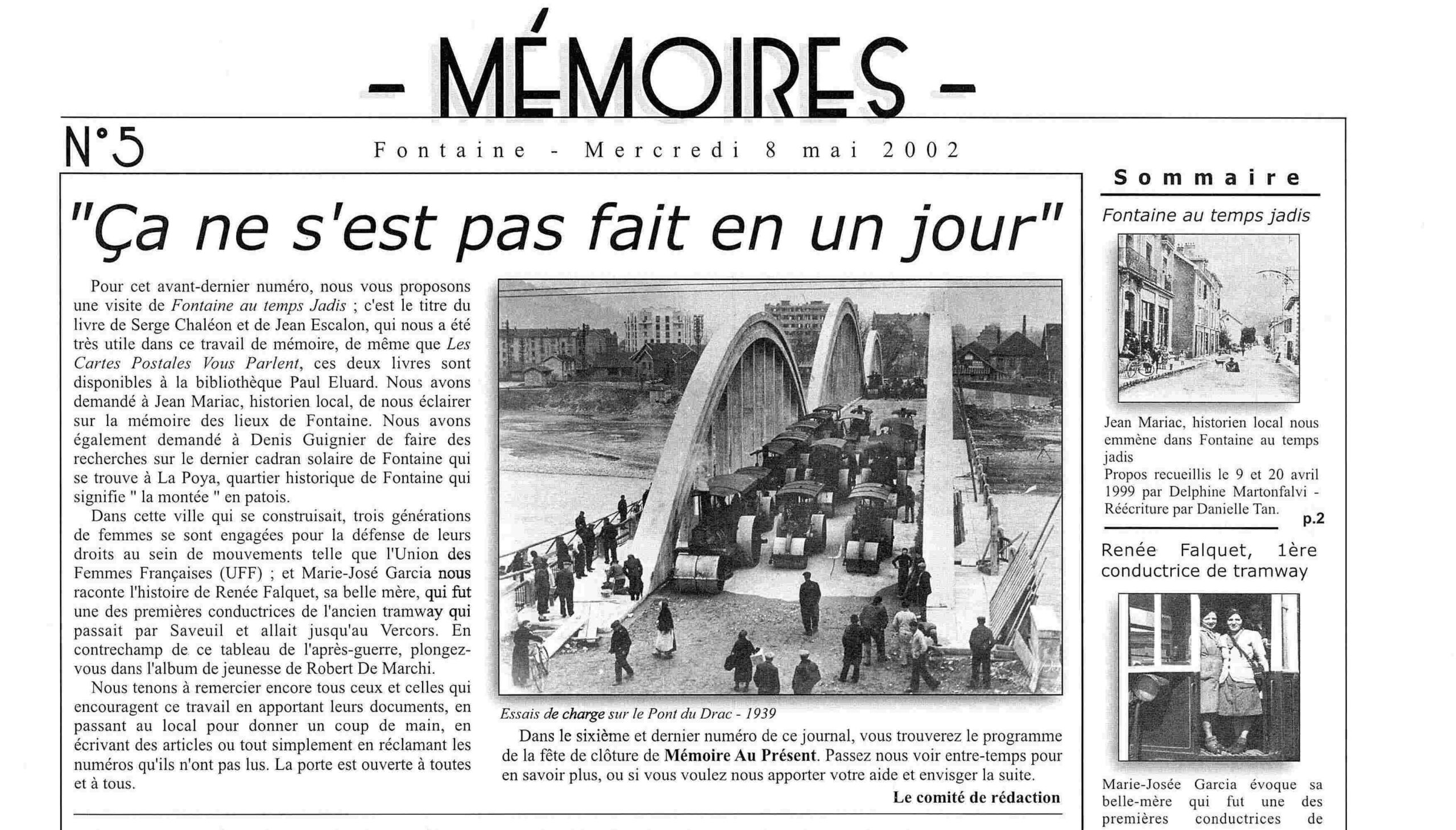 Bulletin n°05 : ça ne s'est pas fait en un jour