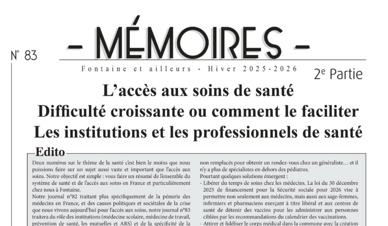 Bulletin N°83 : L’accès au soins de santé 2ème partie